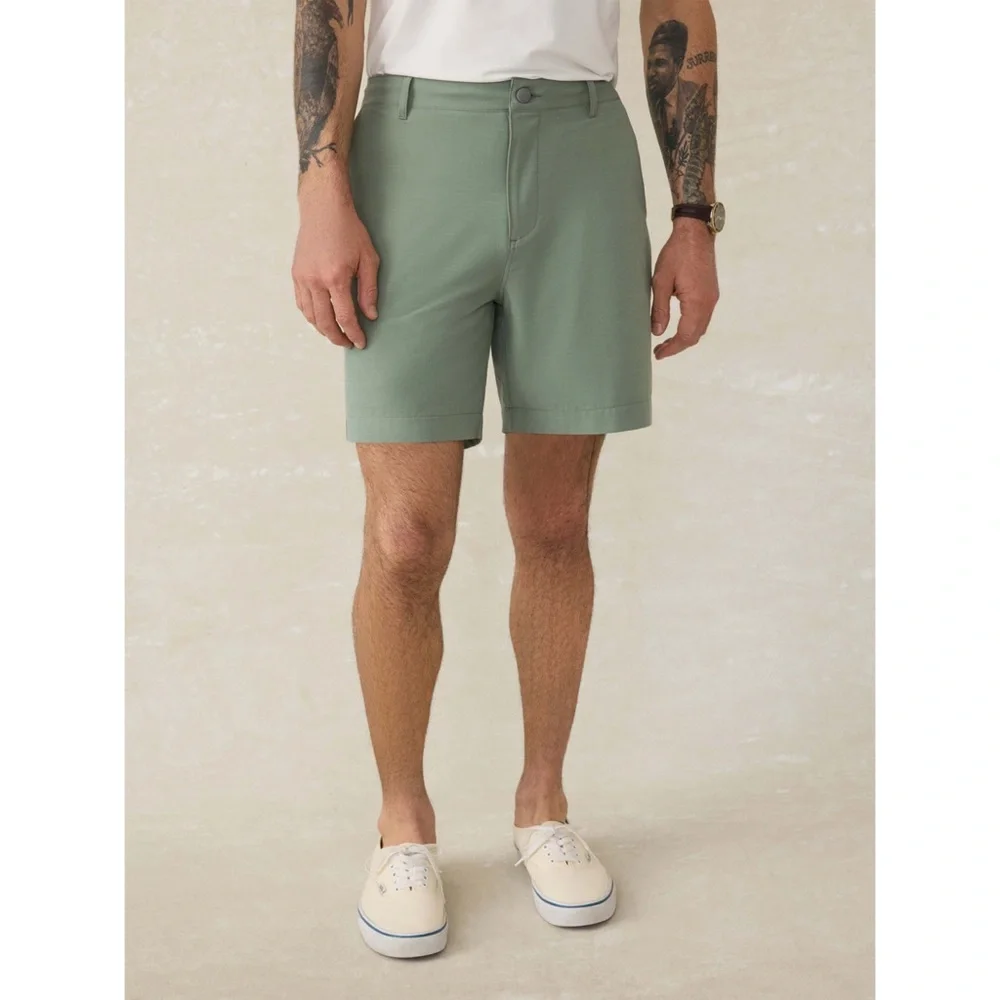 Faherty Men’s The All Day™ Short 2.0 7” Inseam in Trail Olive Size 31